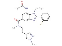 7-(acetylamino)-1-ethyl-2-(2-fluorophenyl)-N-methyl-N-[2-(1-methyl-1H-pyrazol-4-yl)ethyl]-1H-benzimidazole-5-carboxamide