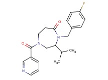 4-(4-fluorobenzyl)-3-isopropyl-1-(pyridin-3-ylcarbonyl)-1,4-diazepan-5-one