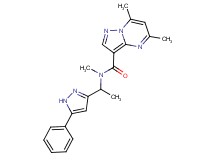 N,5,7-trimethyl-N-[1-(5-phenyl-1H-pyrazol-3-yl)ethyl]pyrazolo[1,5-a]pyrimidine-3-carboxamide