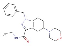 1-benzyl-N-ethyl-5-(4-morpholinyl)-4,5,6,7-tetrahydro-1H-indazole-3-carboxamide