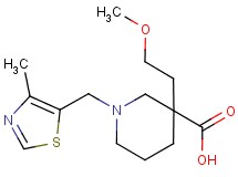 3-(2-methoxyethyl)-1-[(4-methyl-1,3-thiazol-5-yl)methyl]-3-piperidinecarboxylic acid