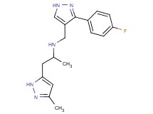 N-{[3-(4-fluorophenyl)-1H-pyrazol-4-yl]methyl}-1-(3-methyl-1H-pyrazol-5-yl)propan-2-amine