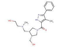 2-[({(3R*,4R*)-4-(hydroxymethyl)-1-[(4-methyl-3-phenyl-1H-pyrazol-5-yl)carbonyl]pyrrolidin-3-yl}methyl)(methyl)amino]ethanol