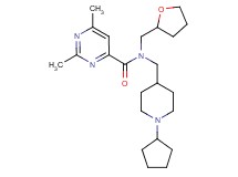 N-[(1-cyclopentyl-4-piperidinyl)methyl]-2,6-dimethyl-N-(tetrahydro-2-furanylmethyl)-4-pyrimidinecarboxamide