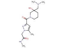 2-[3-({3-[(dimethylamino)methyl]-3-hydroxy-1-piperidinyl}carbonyl)-5-methyl-1H-pyrazol-1-yl]-N-methylacetamide