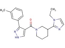 3-(1-ethyl-1H-imidazol-2-yl)-1-{[3-(3-methylphenyl)-1H-pyrazol-4-yl]carbonyl}piperidine
