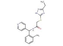 2-[(3-ethyl-1H-1,2,4-triazol-5-yl)thio]-N-[(2-methylphenyl)(pyridin-4-yl)methyl]acetamide