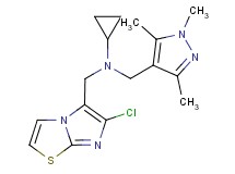 N-[(6-chloroimidazo[2,1-b][1,3]thiazol-5-yl)methyl]-N-[(1,3,5-trimethyl-1H-pyrazol-4-yl)methyl]cyclopropanamine