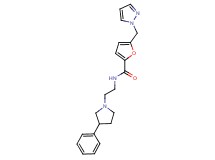 N-[2-(3-phenylpyrrolidin-1-yl)ethyl]-5-(1H-pyrazol-1-ylmethyl)-2-furamide