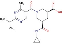 (3S*,5R*)-5-[(cyclopropylamino)carbonyl]-1-[(2-isopropyl-4-methyl-5-pyrimidinyl)carbonyl]-3-piperidinecarboxylic acid