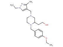 2-{1-(4-ethoxybenzyl)-4-[(1-ethyl-3-methyl-1H-pyrazol-4-yl)methyl]-2-piperazinyl}ethanol