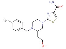 2-[3-(2-hydroxyethyl)-4-(4-methylbenzyl)-1-piperazinyl]-1,3-thiazole-4-carboxamide