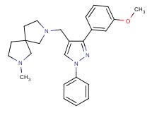 2-{[3-(3-methoxyphenyl)-1-phenyl-1H-pyrazol-4-yl]methyl}-7-methyl-2,7-diazaspiro[4.4]nonane