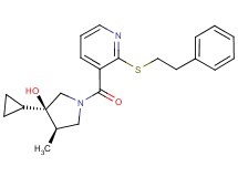 (3R*,4R*)-3-cyclopropyl-4-methyl-1-({2-[(2-phenylethyl)thio]pyridin-3-yl}carbonyl)pyrrolidin-3-ol