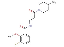 3-fluoro-2-methoxy-N-[3-(4-methylpiperidin-1-yl)-3-oxopropyl]benzamide