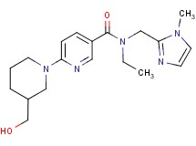 N-ethyl-6-[3-(hydroxymethyl)-1-piperidinyl]-N-[(1-methyl-1H-imidazol-2-yl)methyl]nicotinamide