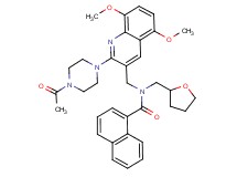 N-{[2-(4-acetyl-1-piperazinyl)-5,8-dimethoxy-3-quinolinyl]methyl}-N-(tetrahydro-2-furanylmethyl)-1-naphthamide