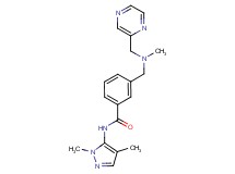 N-(1,4-dimethyl-1H-pyrazol-5-yl)-3-{[methyl(pyrazin-2-ylmethyl)amino]methyl}benzamide
