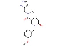 1-(3-methoxybenzyl)-N-methyl-6-oxo-N-(1H-pyrazol-5-ylmethyl)-3-piperidinecarboxamide