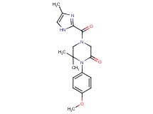 1-(4-methoxyphenyl)-6,6-dimethyl-4-[(4-methyl-1H-imidazol-2-yl)carbonyl]-2-piperazinone