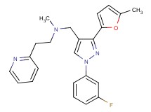 N-{[1-(3-fluorophenyl)-3-(5-methyl-2-furyl)-1H-pyrazol-4-yl]methyl}-N-methyl-2-(2-pyridinyl)ethanamine