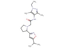 N-(1-ethyl-3,5-dimethyl-1H-pyrazol-4-yl)-2-[2-(5-isopropylisoxazol-3-yl)pyrrolidin-1-yl]acetamide