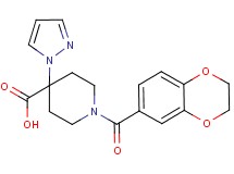 1-(2,3-dihydro-1,4-benzodioxin-6-ylcarbonyl)-4-(1H-pyrazol-1-yl)piperidine-4-carboxylic acid