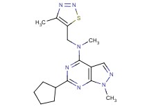 6-cyclopentyl-N,1-dimethyl-N-[(4-methyl-1,2,3-thiadiazol-5-yl)methyl]-1H-pyrazolo[3,4-d]pyrimidin-4-amine