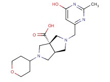 (3aS*,6aS*)-2-[(6-hydroxy-2-methylpyrimidin-4-yl)methyl]-5-(tetrahydro-2H-pyran-4-yl)hexahydropyrrolo[3,4-c]pyrrole-3a(1H)-carboxylic acid