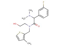 2-(dimethylamino)-2-(3-fluorophenyl)-N-(2-hydroxyethyl)-N-[(3-methyl-2-thienyl)methyl]acetamide
