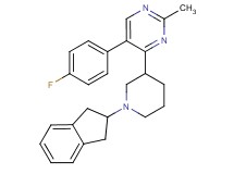 4-[1-(2,3-dihydro-1H-inden-2-yl)-3-piperidinyl]-5-(4-fluorophenyl)-2-methylpyrimidine