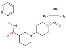 1'-(2,2-dimethylpropanoyl)-N-(pyridin-2-ylmethyl)-1,4'-bipiperidine-3-carboxamide
