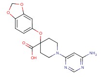 1-(6-aminopyrimidin-4-yl)-4-(1,3-benzodioxol-5-yloxy)piperidine-4-carboxylic acid
