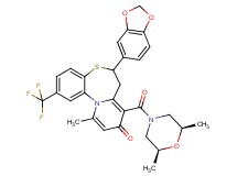 6-(1,3-benzodioxol-5-yl)-8-{[(2R*,6S*)-2,6-dimethyl-4-morpholinyl]carbonyl}-11-methyl-2-(trifluoromethyl)-6,7-dihydro-9H-pyrido[2,1-d][1,5]benzothiazepin-9-one