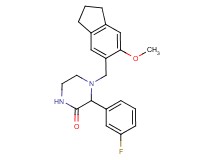 3-(3-fluorophenyl)-4-[(6-methoxy-2,3-dihydro-1H-inden-5-yl)methyl]piperazin-2-one