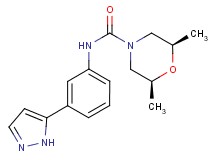 (2R*,6S*)-2,6-dimethyl-N-[3-(1H-pyrazol-5-yl)phenyl]morpholine-4-carboxamide