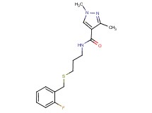 N-{3-[(2-fluorobenzyl)thio]propyl}-1,3-dimethyl-1H-pyrazole-4-carboxamide