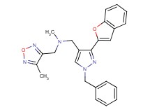 1-[3-(1-benzofuran-2-yl)-1-benzyl-1H-pyrazol-4-yl]-N-methyl-N-[(4-methyl-1,2,5-oxadiazol-3-yl)methyl]methanamine