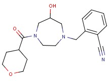 2-{[6-hydroxy-4-(tetrahydro-2H-pyran-4-ylcarbonyl)-1,4-diazepan-1-yl]methyl}benzonitrile