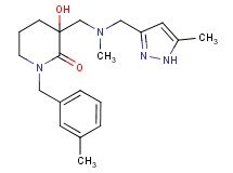 3-hydroxy-1-(3-methylbenzyl)-3-({methyl[(5-methyl-1H-pyrazol-3-yl)methyl]amino}methyl)-2-piperidinone