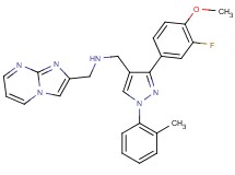 1-[3-(3-fluoro-4-methoxyphenyl)-1-(2-methylphenyl)-1H-pyrazol-4-yl]-N-(imidazo[1,2-a]pyrimidin-2-ylmethyl)methanamine