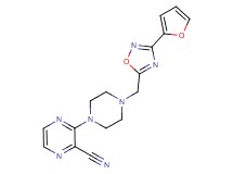 3-(4-{[3-(2-furyl)-1,2,4-oxadiazol-5-yl]methyl}piperazin-1-yl)pyrazine-2-carbonitrile