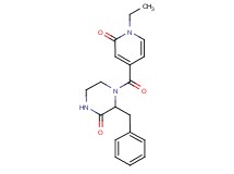 3-benzyl-4-[(1-ethyl-2-oxo-1,2-dihydropyridin-4-yl)carbonyl]piperazin-2-one