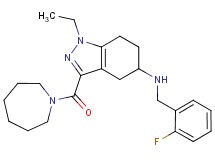 3-(1-azepanylcarbonyl)-1-ethyl-N-(2-fluorobenzyl)-4,5,6,7-tetrahydro-1H-indazol-5-amine