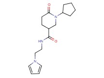 1-cyclopentyl-6-oxo-N-[2-(1H-pyrrol-1-yl)ethyl]-3-piperidinecarboxamide