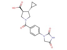(3S*,4S*)-4-cyclopropyl-1-[4-(2,4-dioxo-1-imidazolidinyl)benzoyl]-3-pyrrolidinecarboxylic acid