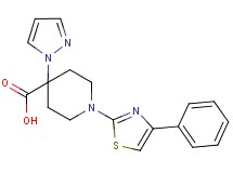1-(4-phenyl-1,3-thiazol-2-yl)-4-(1H-pyrazol-1-yl)piperidine-4-carboxylic acid