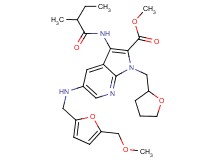 methyl 5-({[5-(methoxymethyl)-2-furyl]methyl}amino)-3-[(2-methylbutanoyl)amino]-1-(tetrahydro-2-furanylmethyl)-1H-pyrrolo[2,3-b]pyridine-2-carboxylate