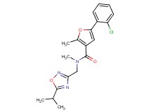 5-(2-chlorophenyl)-N-[(5-isopropyl-1,2,4-oxadiazol-3-yl)methyl]-N,2-dimethyl-3-furamide