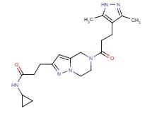 N-cyclopropyl-3-{5-[3-(3,5-dimethyl-1H-pyrazol-4-yl)propanoyl]-4,5,6,7-tetrahydropyrazolo[1,5-a]pyrazin-2-yl}propanamide